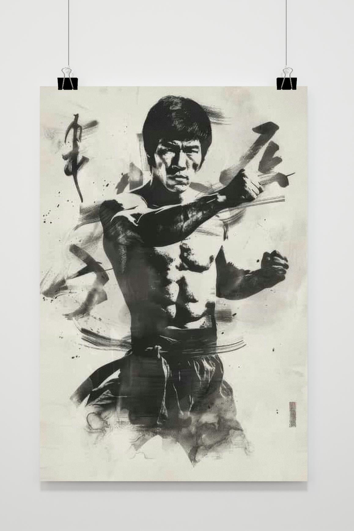 Affiche Bruce Lee Noir et Blanc de 25 Artstreet
