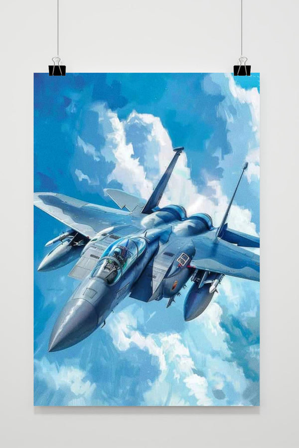 Affiche Avion de Combat Aquarelle