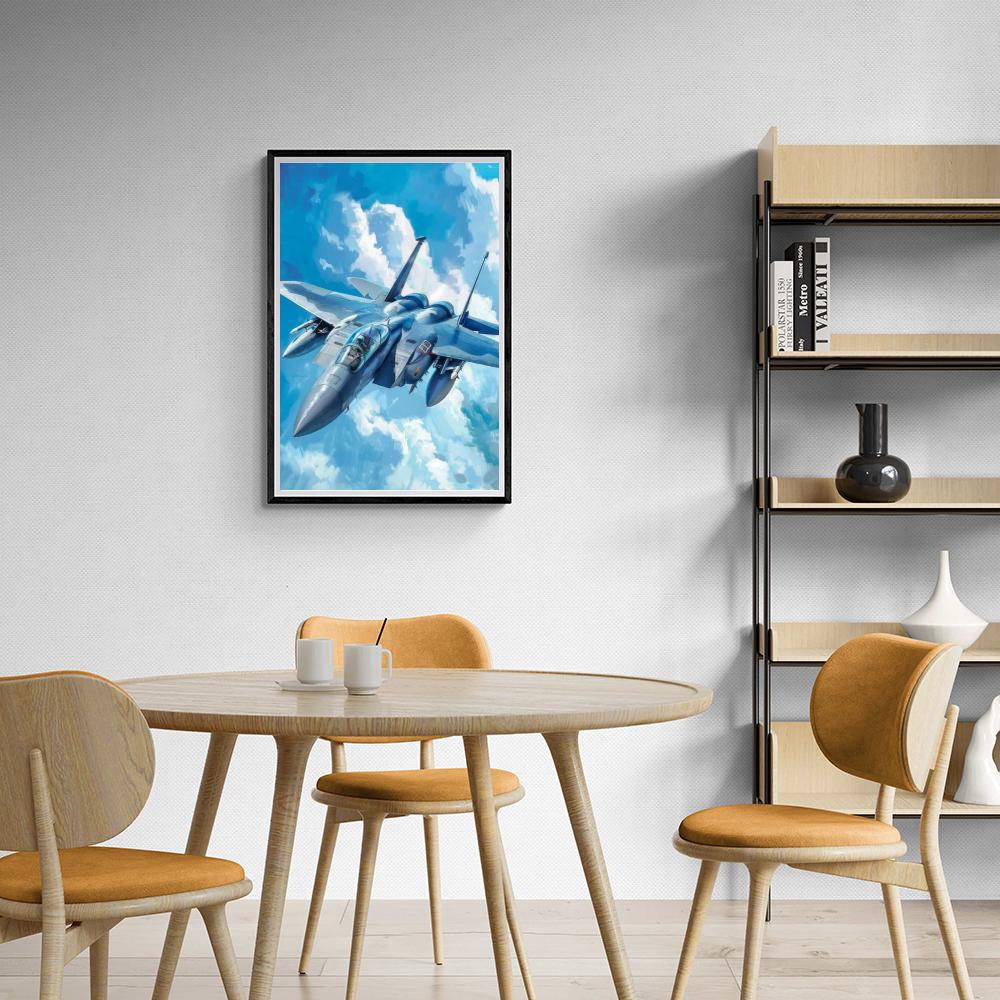 Avion de Combat Aquarelle dans un intérieur