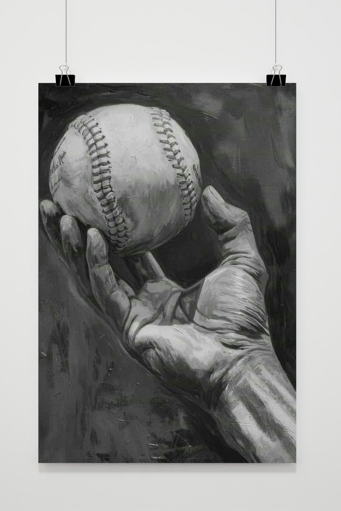 Affiche Baseball Noir et Blanc de 25 Artstreet
