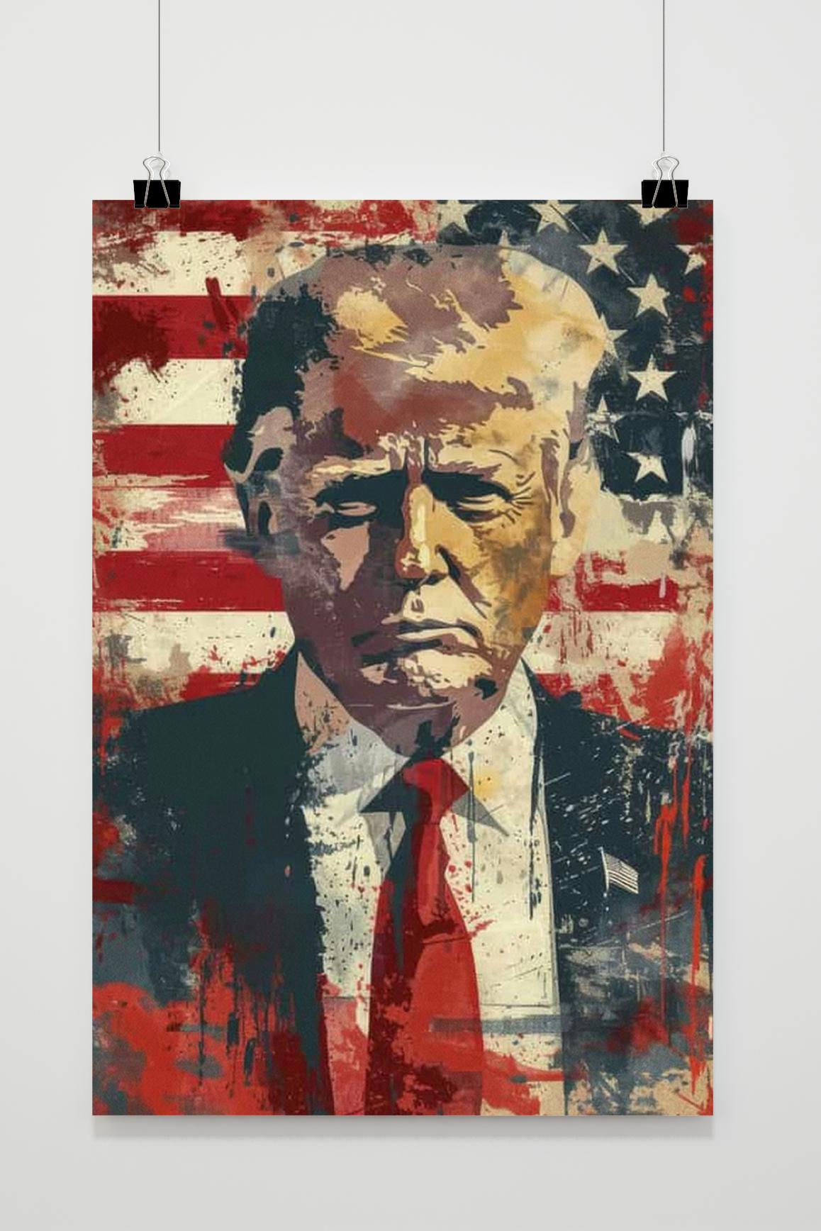 Affiche Donald Trump Drapeau Américain de 25 Artstreet