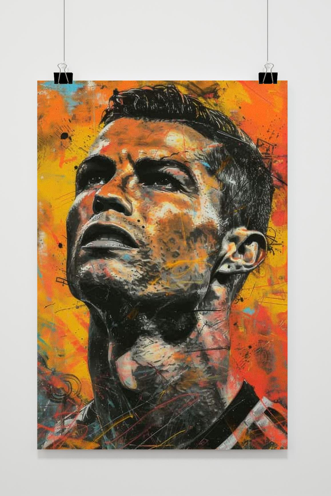 Affiche Cristiano Ronaldo Jaune de 25 Artstreet