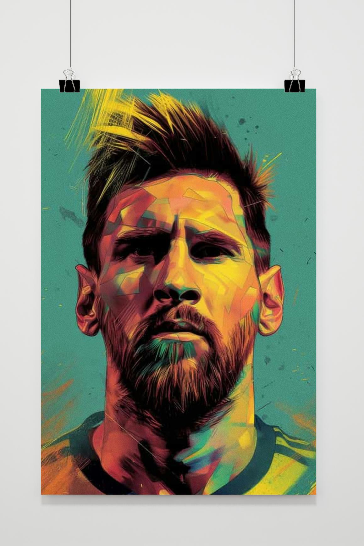 Affiche Lionel Messi Geel de 25 Artstreet
