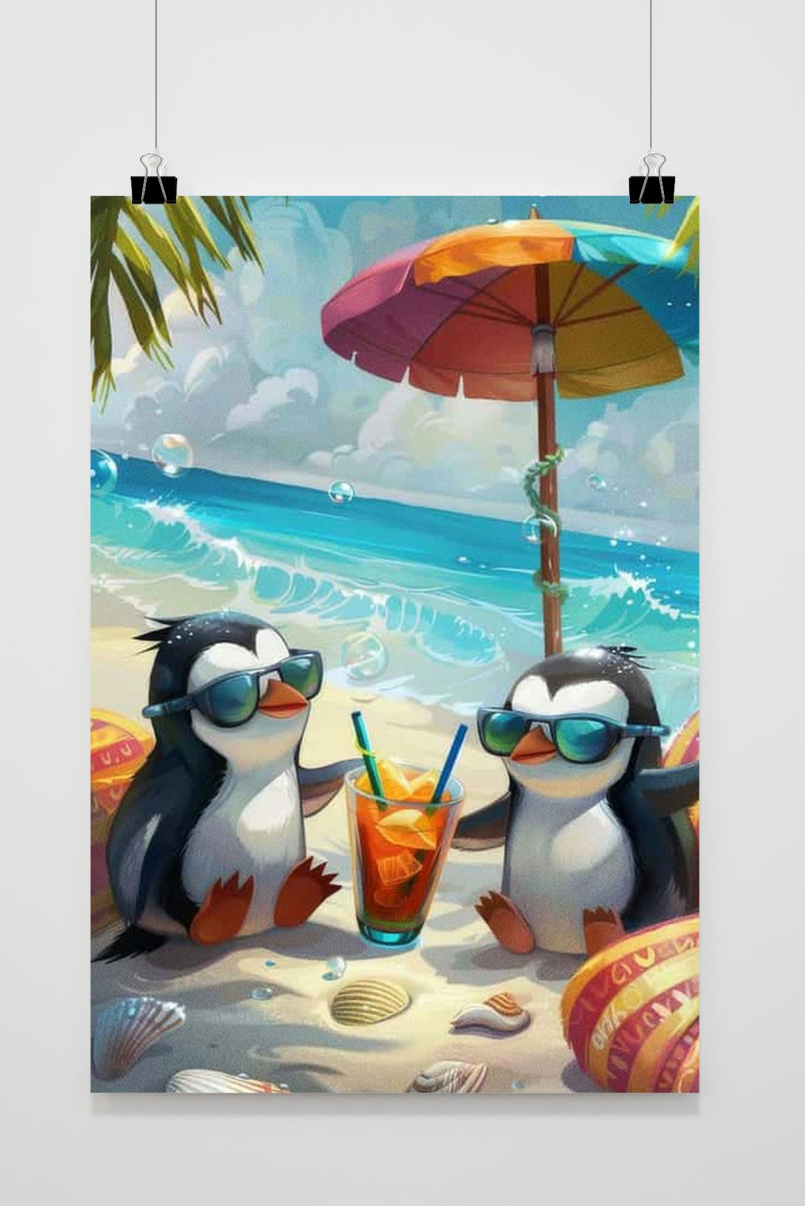 Affiche Pinguïns Strand de 25 Artstreet
