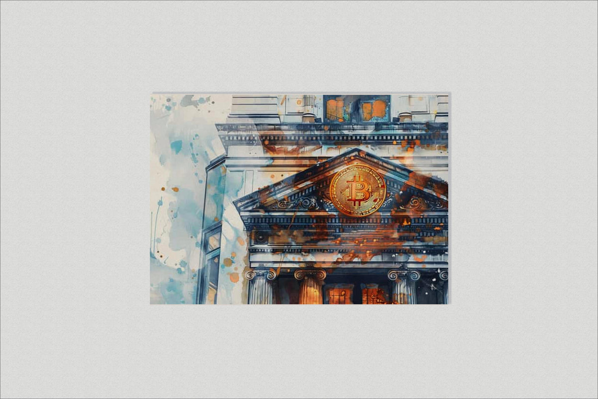 Bitcoin Bank dans un intérieur