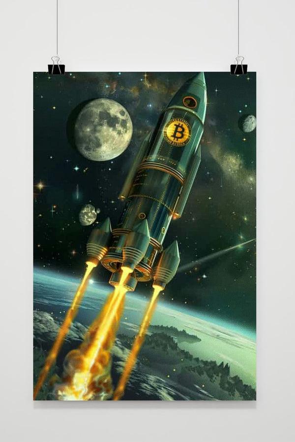 Bitcoin Ruimteschip poster