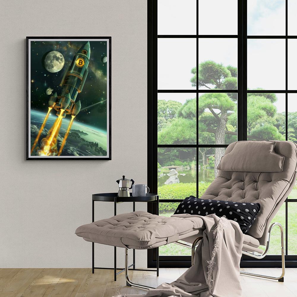 Bitcoin Ruimteschip dans un intérieur