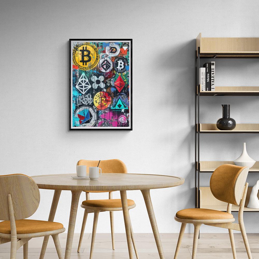 Crypto Graffiti dans un intérieur