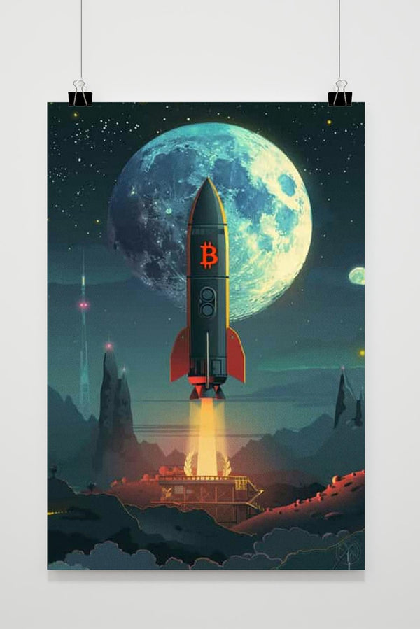 Bitcoin Ruimteschip Lancering poster