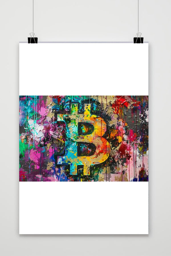 Bitcoin Aquarell Poster