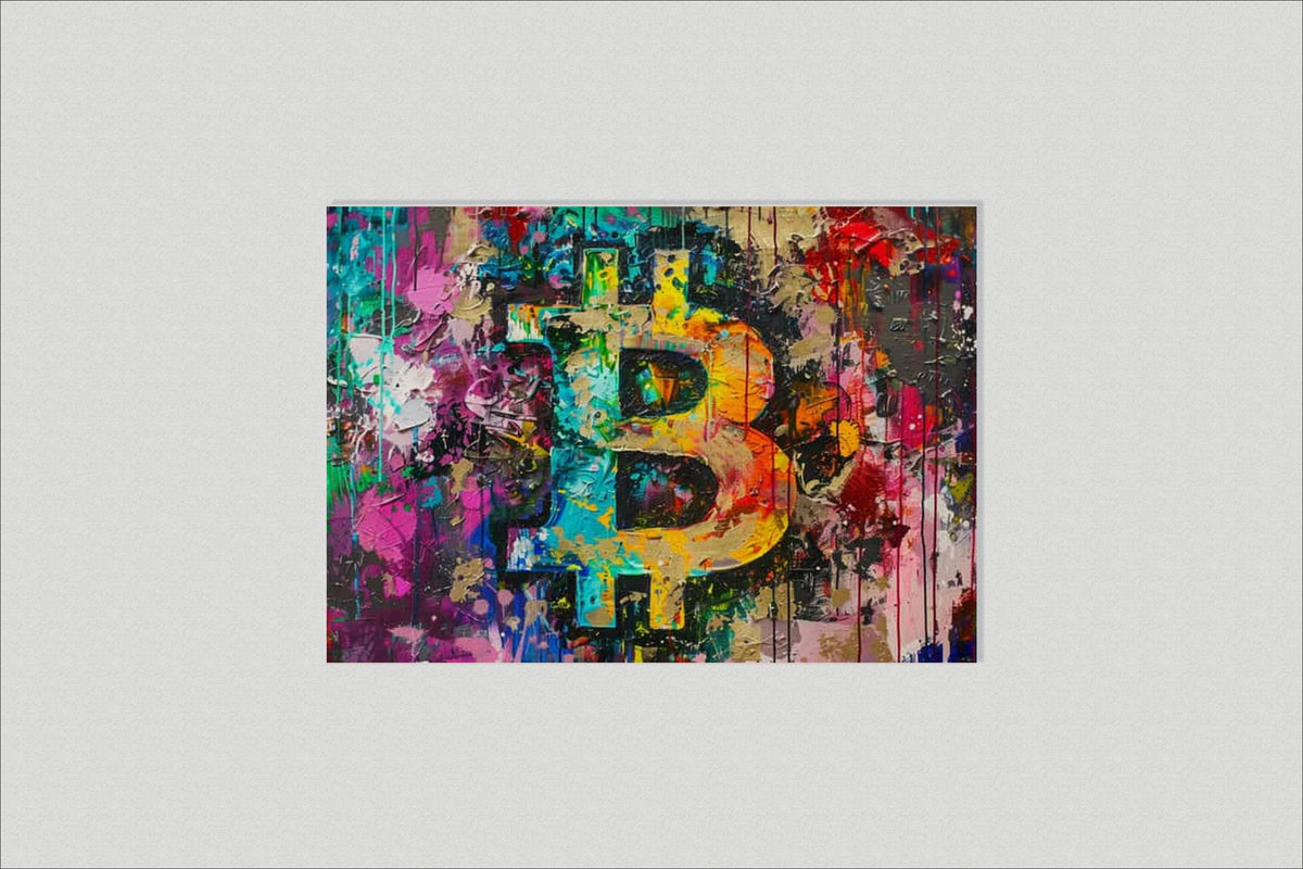 Bitcoin Aquarel dans un intérieur