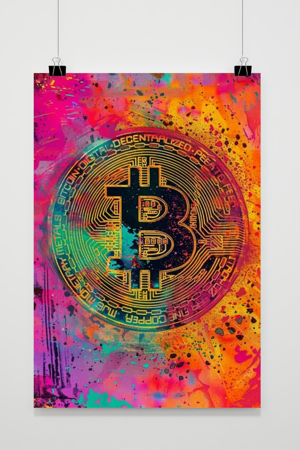 Póster Bitcoin Rosa de 25 Artstreet