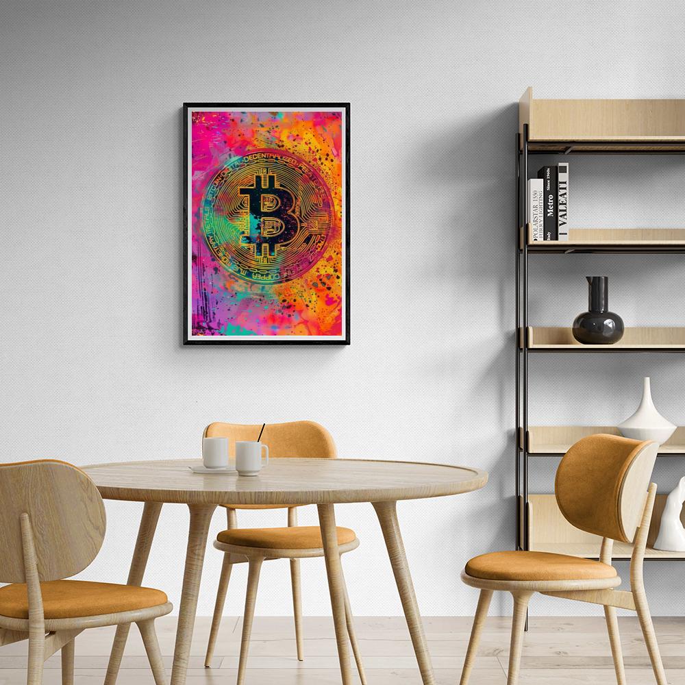 Bitcoin Rosa en un interior