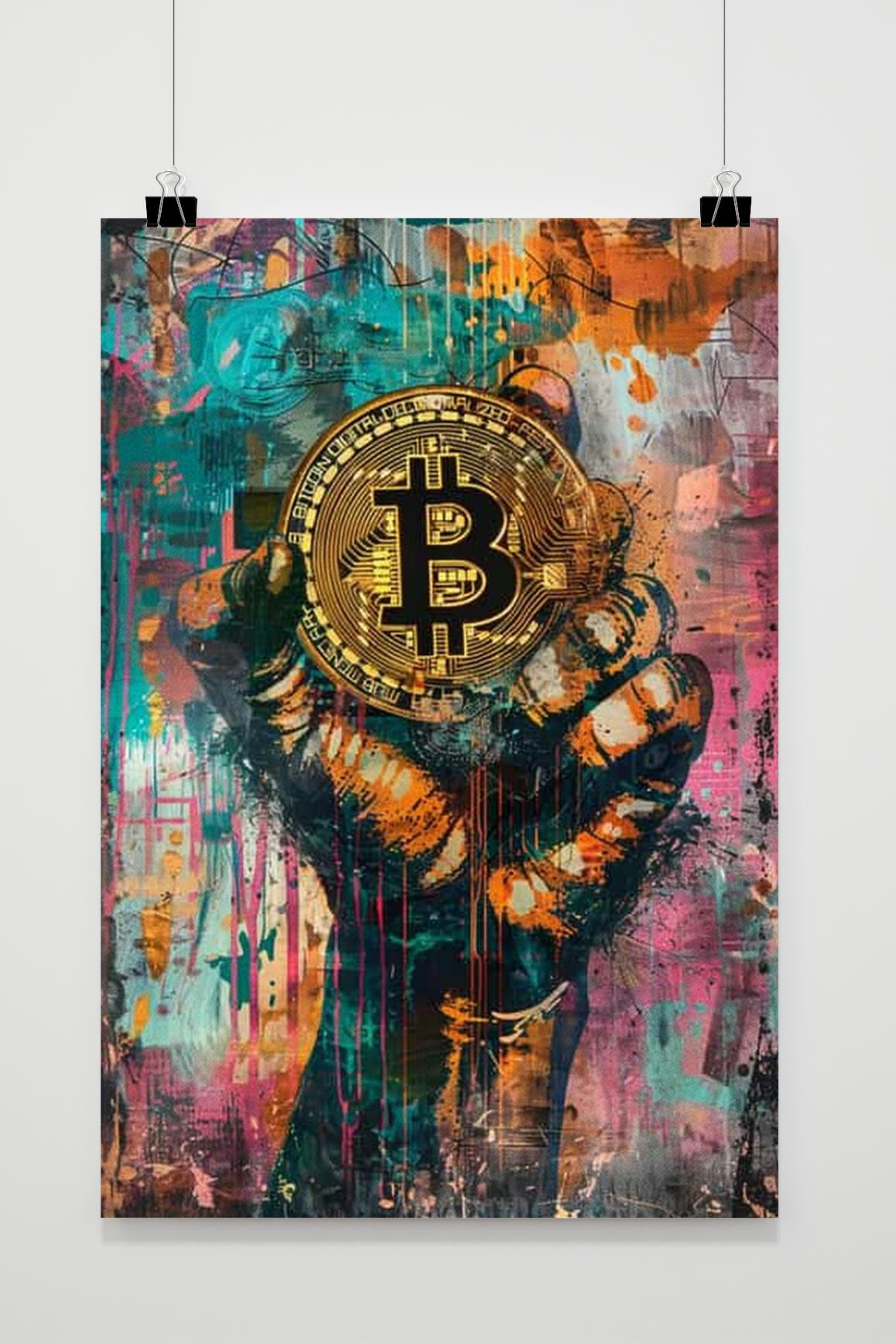 Affiche Bitcoin Hand de 25 Artstreet