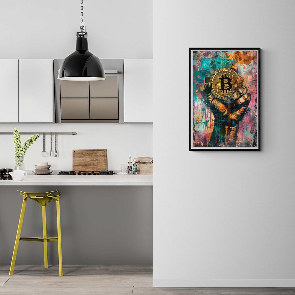 Bitcoin Hand dans un intérieur