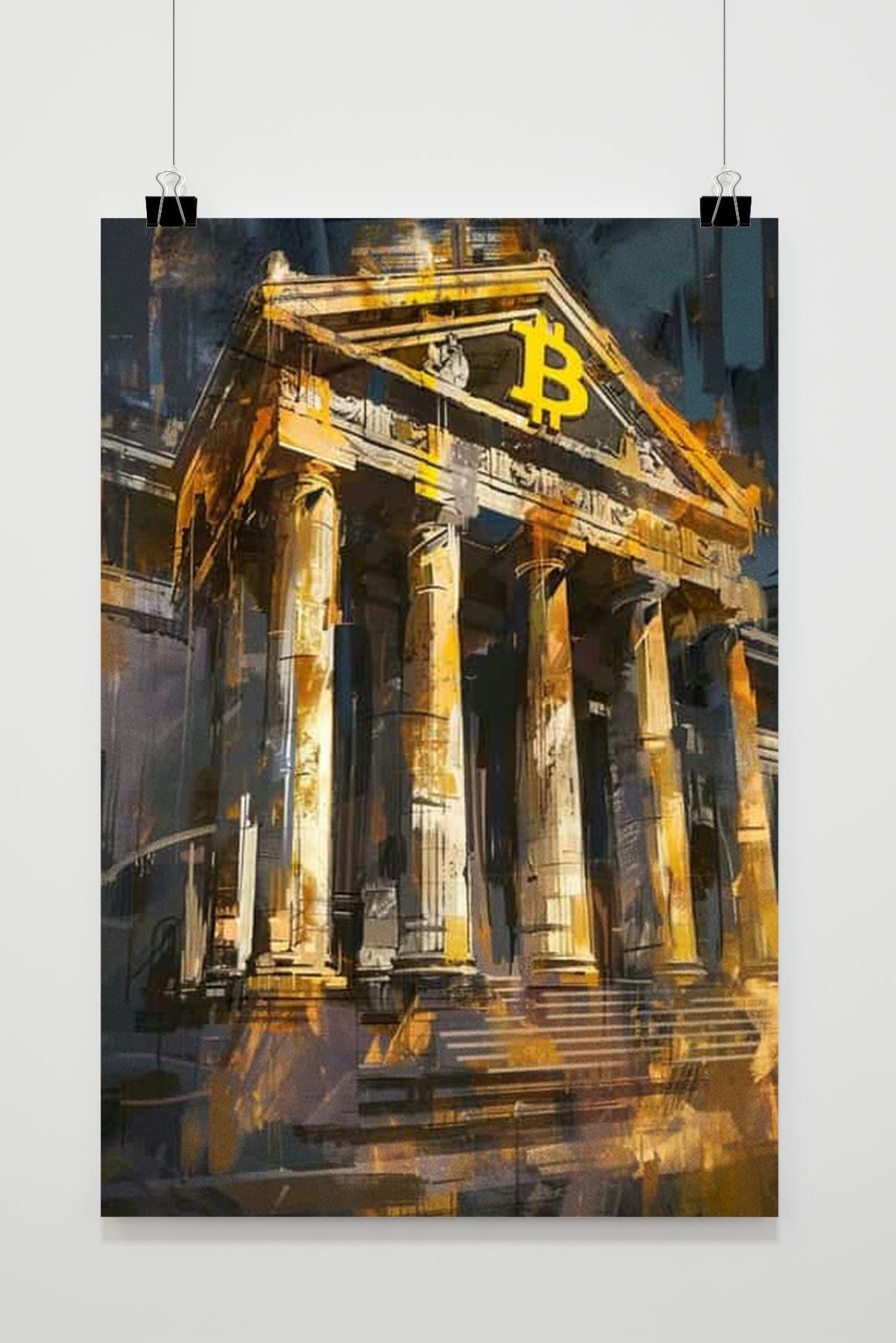 Affiche Bitcoin Bank Aquarel de 25 Artstreet