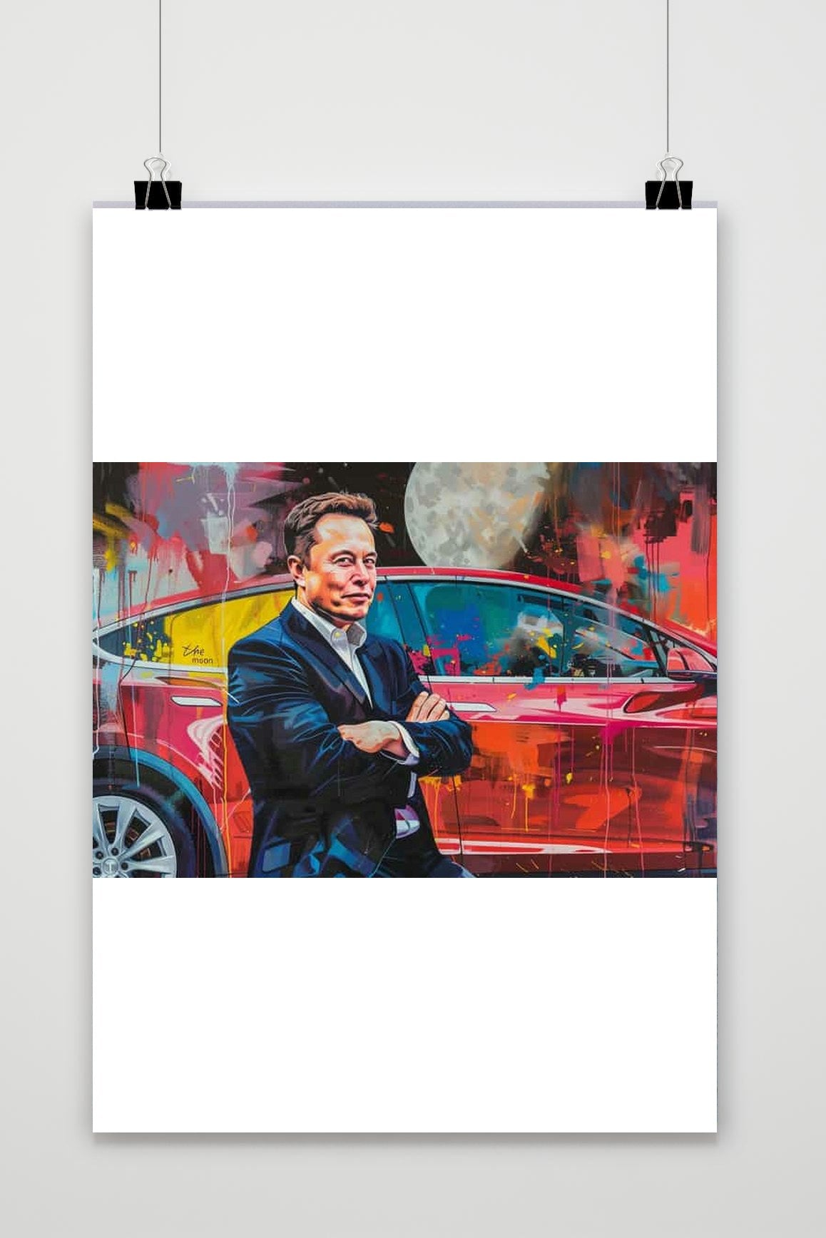 Elon Musk Tesla poster