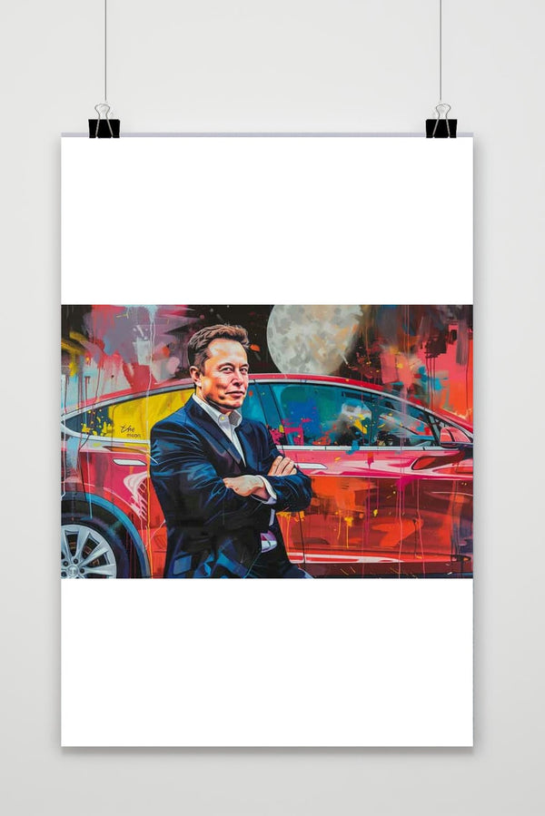 Elon Musk Tesla poster