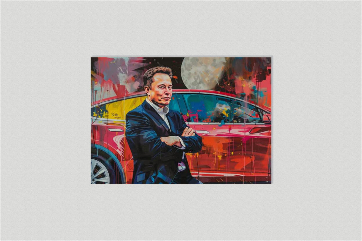Elon Musk Tesla dans un intérieur