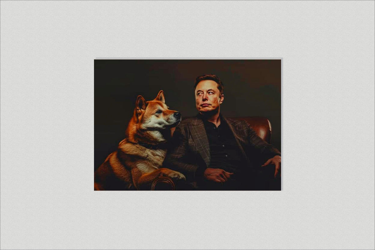 Elon Musk Chien dans un intérieur