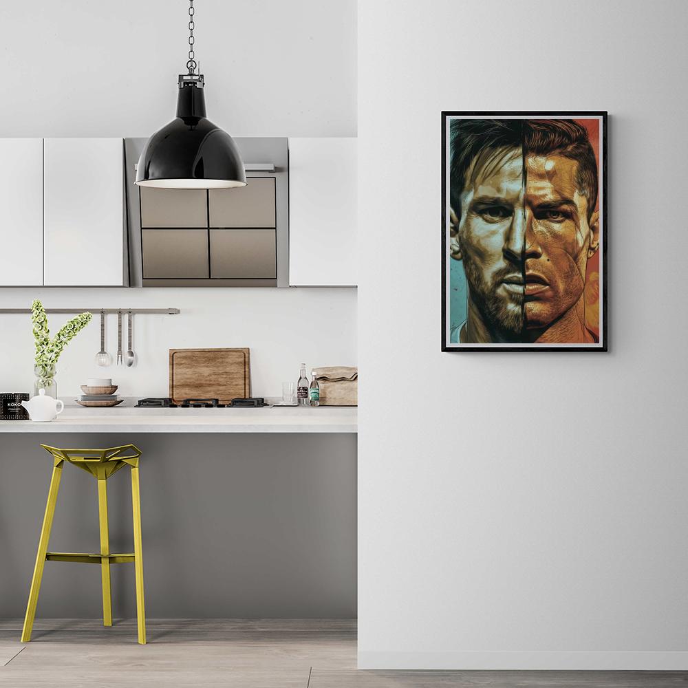 Lionel Messi Cristiano Ronaldo dans un intérieur