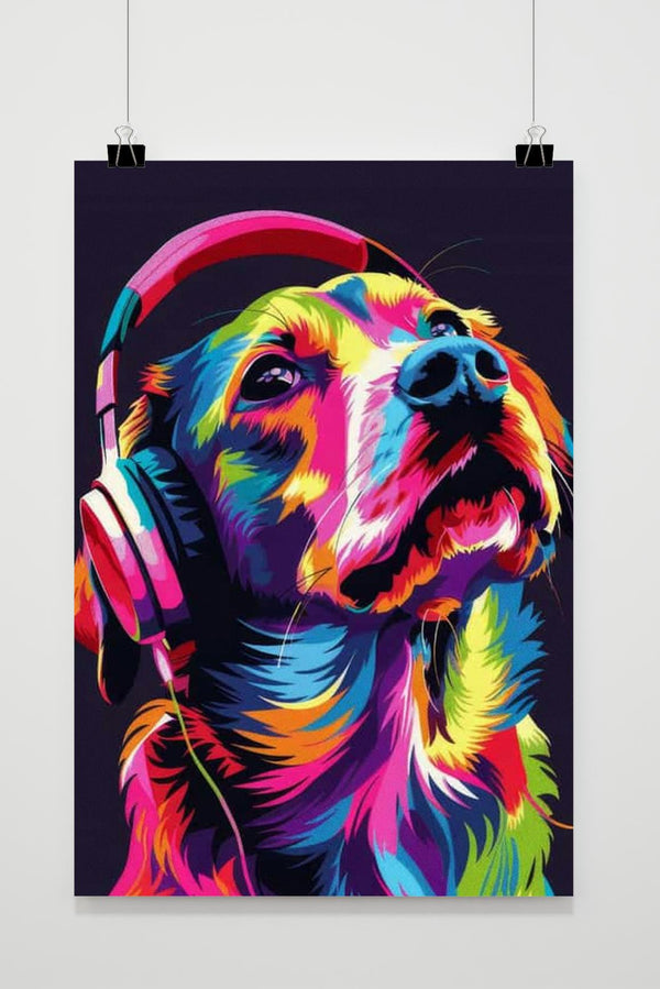 Hond Koptelefoon poster