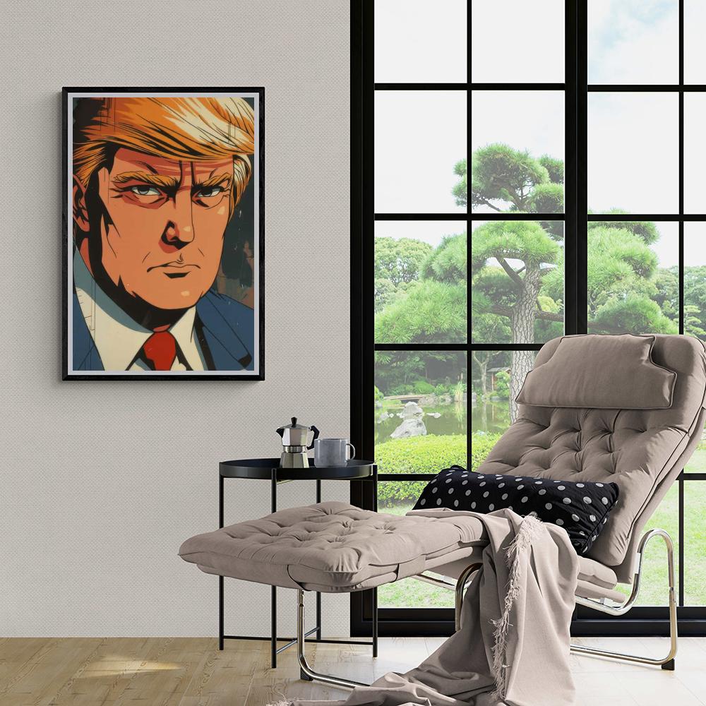 Donald Trump Cartoon dans un intérieur