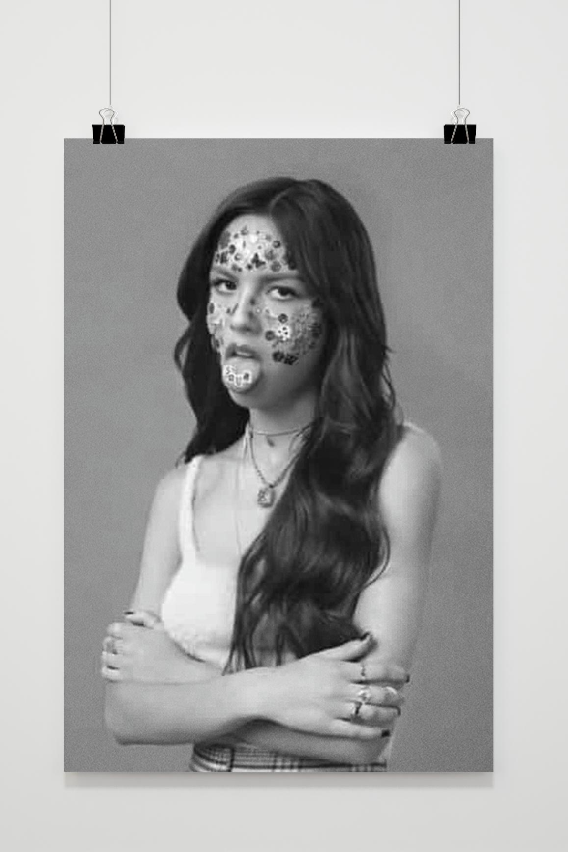 Affiche Olivia Rodrigo Zwart Wit de 25 Artstreet