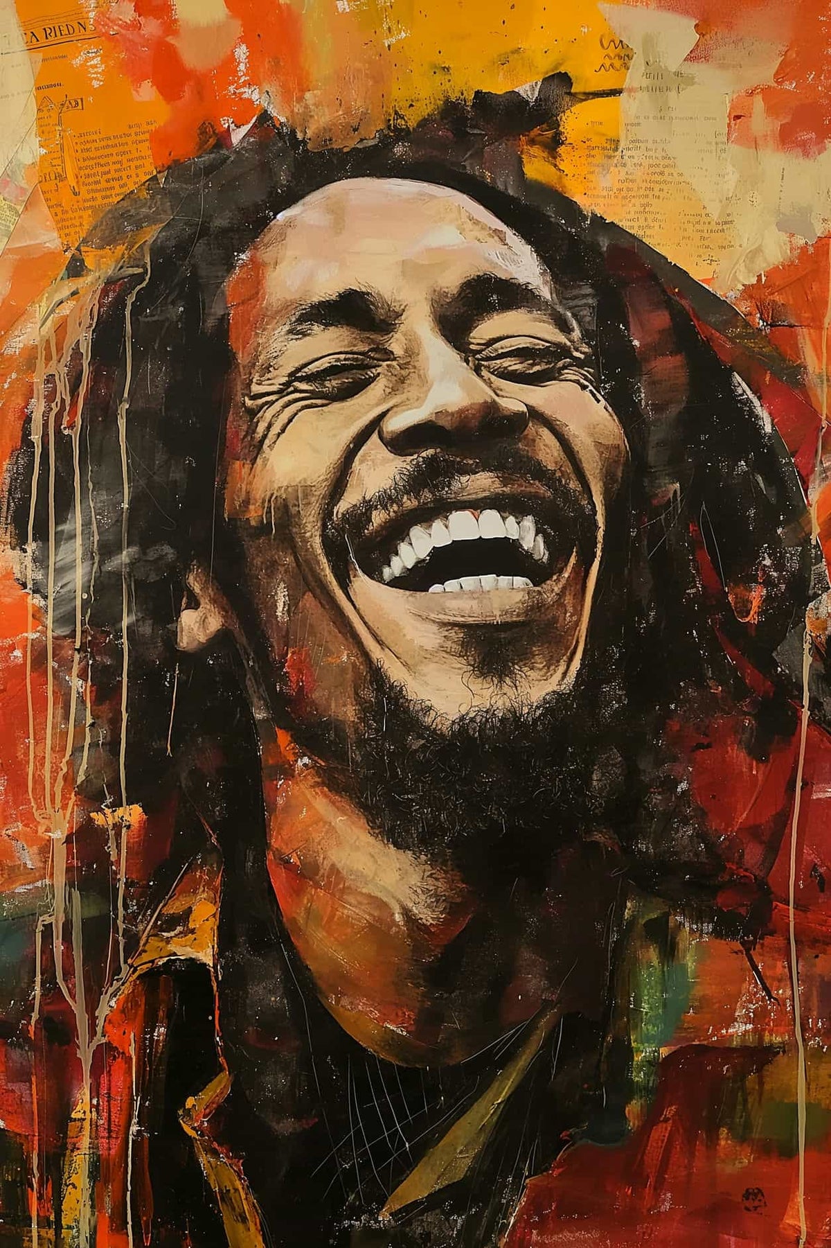 Bob Marley Risa en un interior