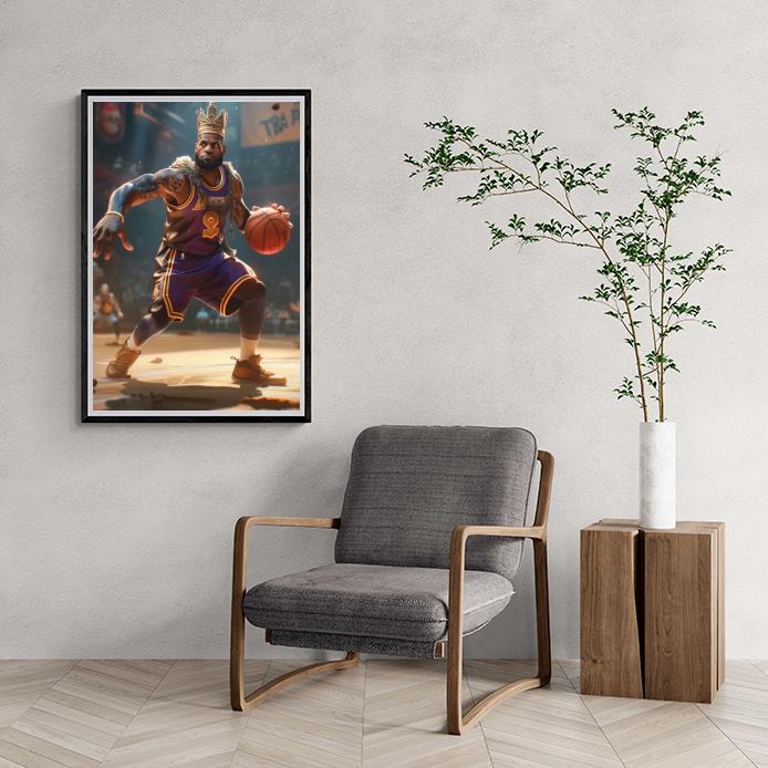 Koning LeBron James dans un intérieur