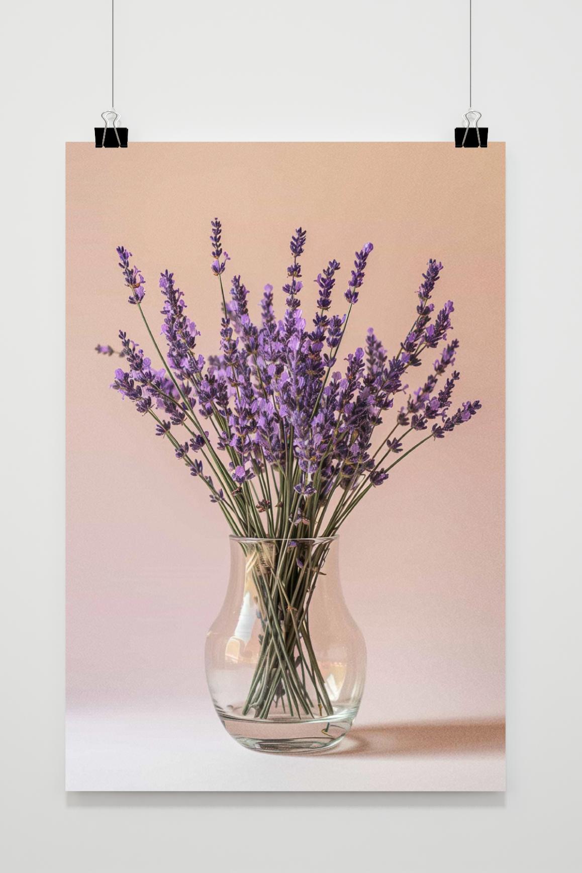 Affiche Lavendel Bloemenvaas de 25 Artstreet