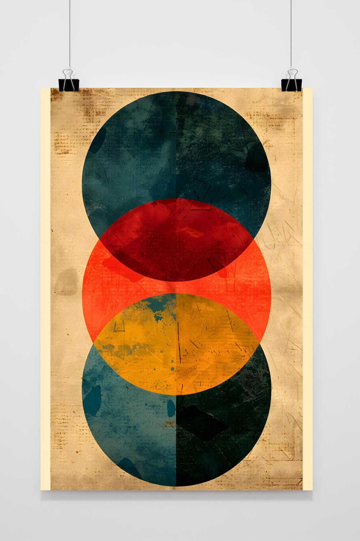 Affiche Cercles Abstrait de 25 Artstreet
