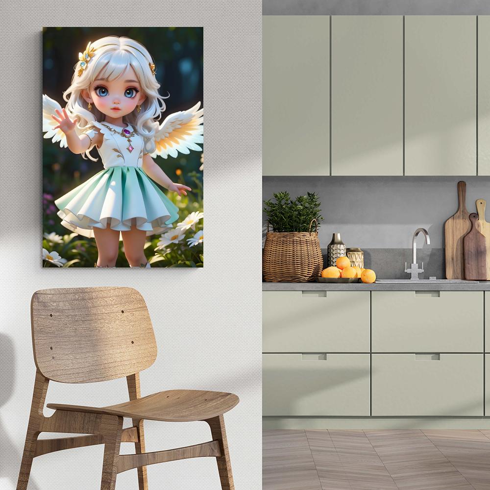 Schattig Engel Meisje dans un intérieur