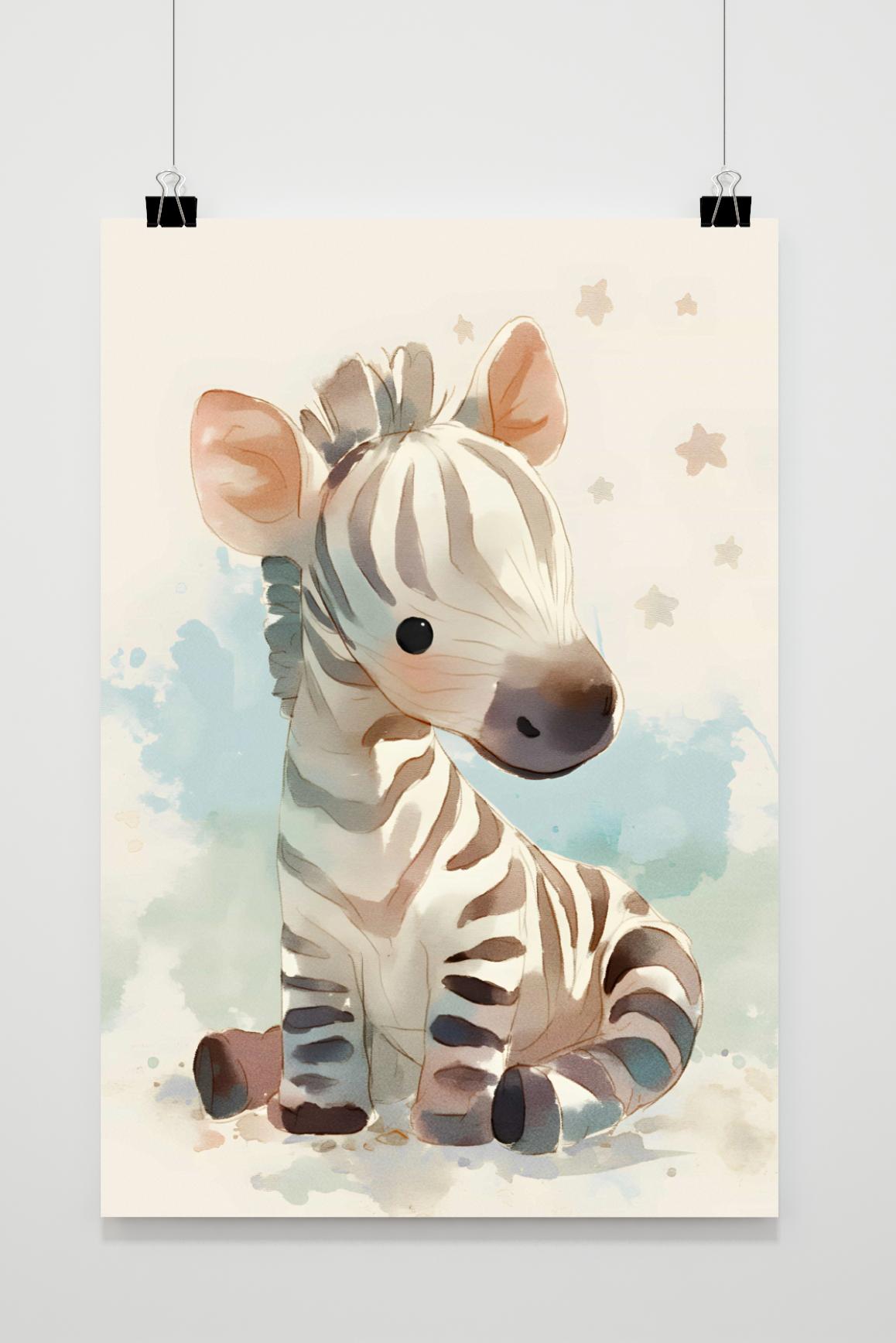 Affiche Mignon Zèbre de 25 Artstreet