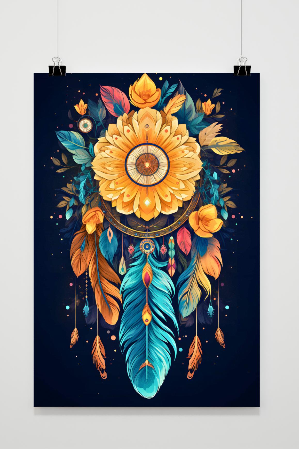 Póster Atrapasueños de Flores de 25 Artstreet