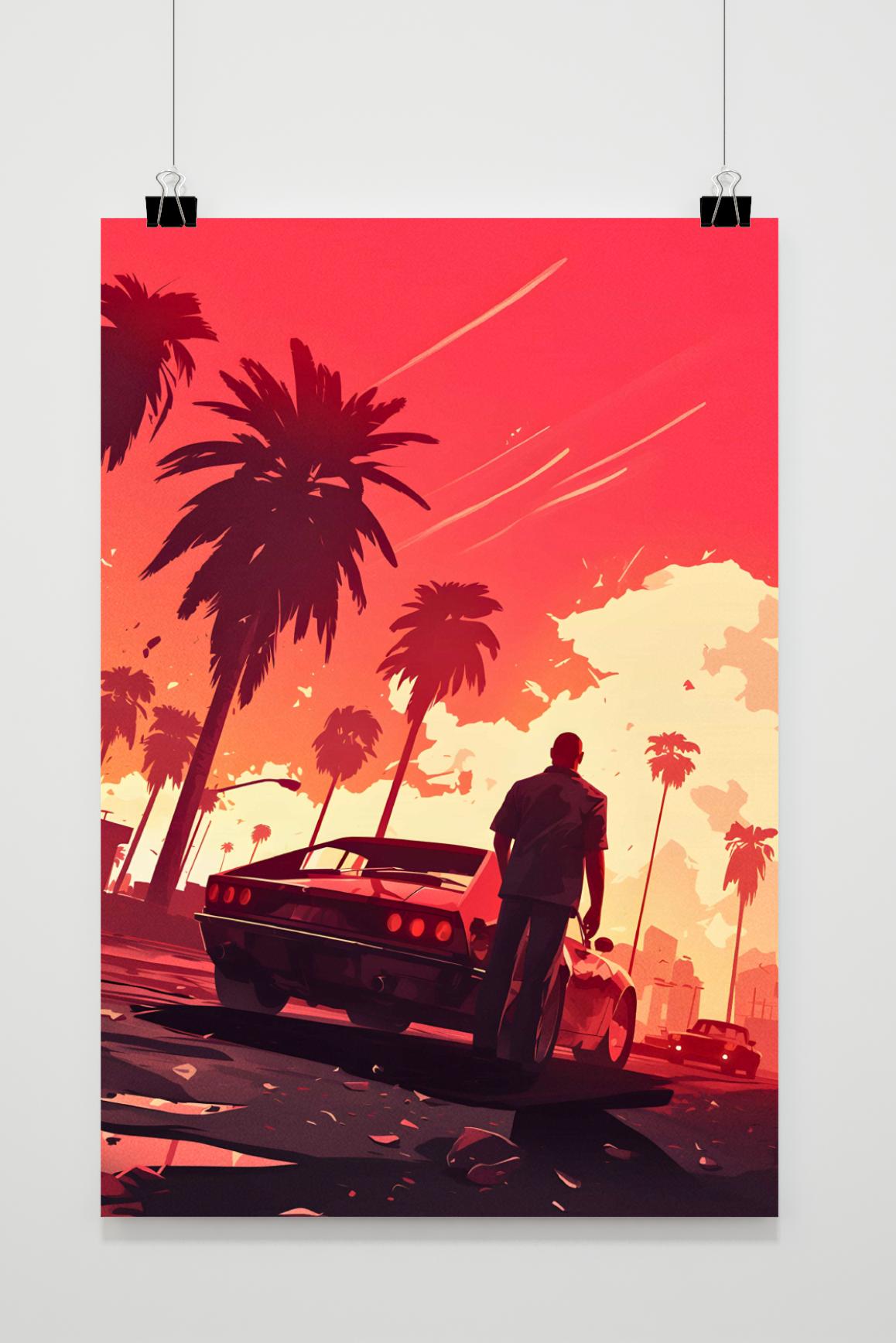 Affiche Retro Auto de 25 Artstreet