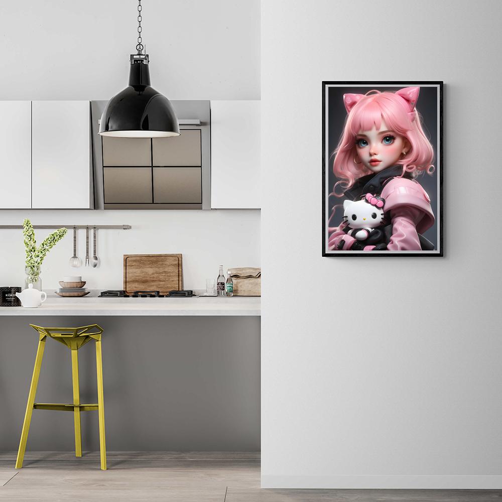Hello Kitty Fille dans un intérieur