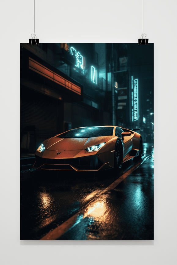 Póster Lambo in Stad