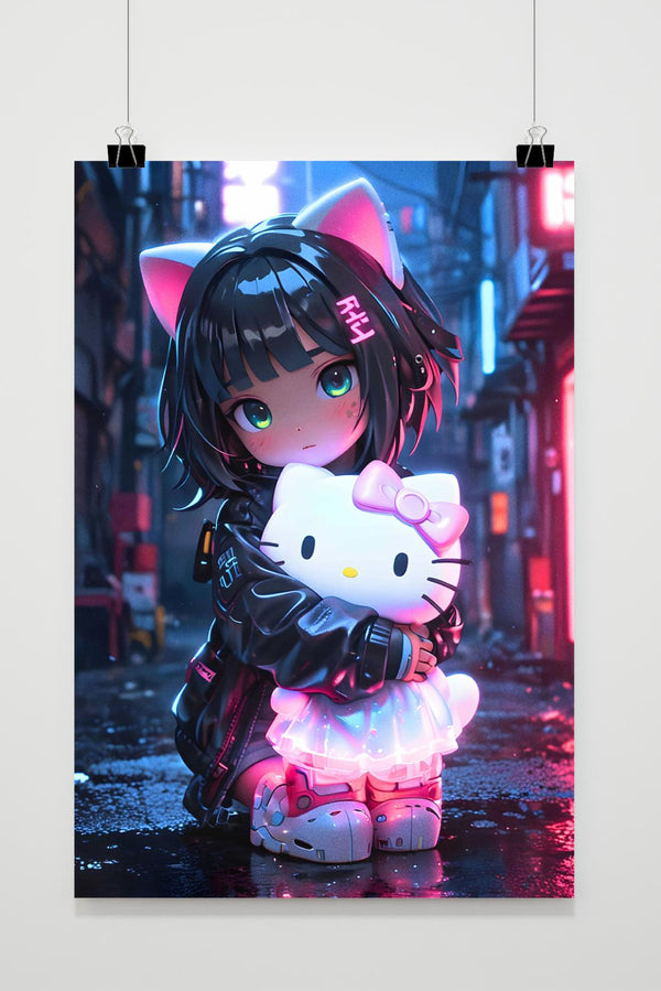 Hello Kitty Girl Cartoon poster