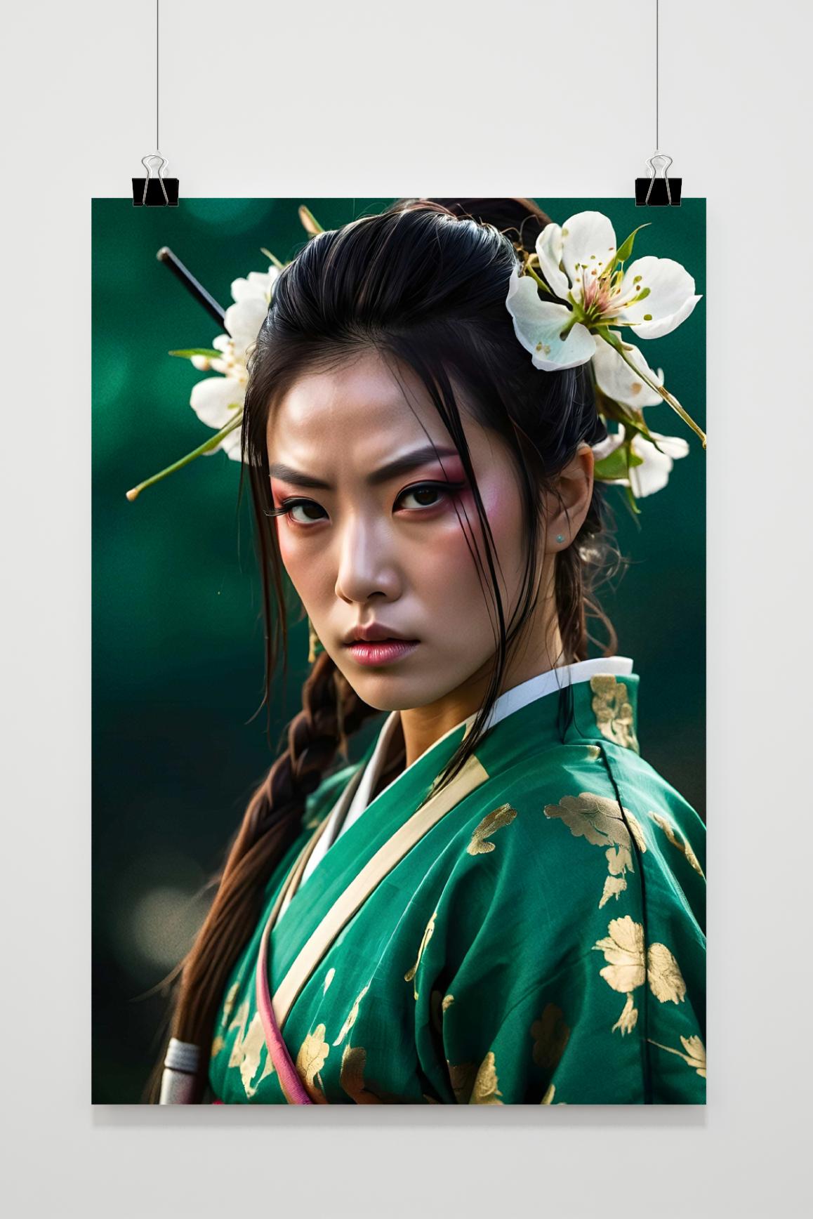 Affiche Aziatisch Meisje Kimono de 25 Artstreet