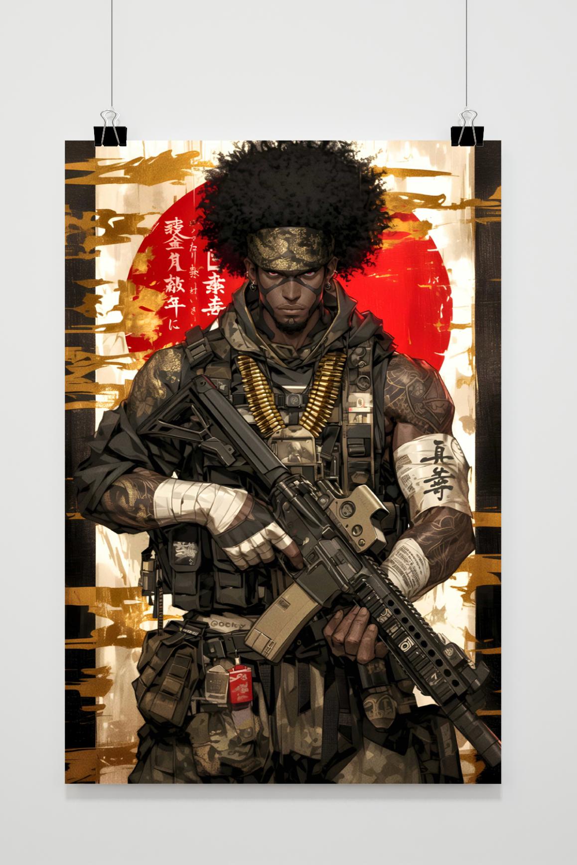 Póster Afro Soldado de 25 Artstreet