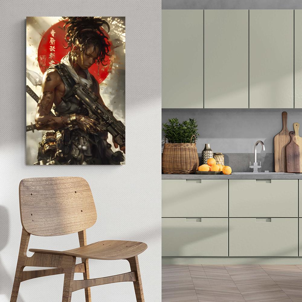 Femme Soldat dans un intérieur