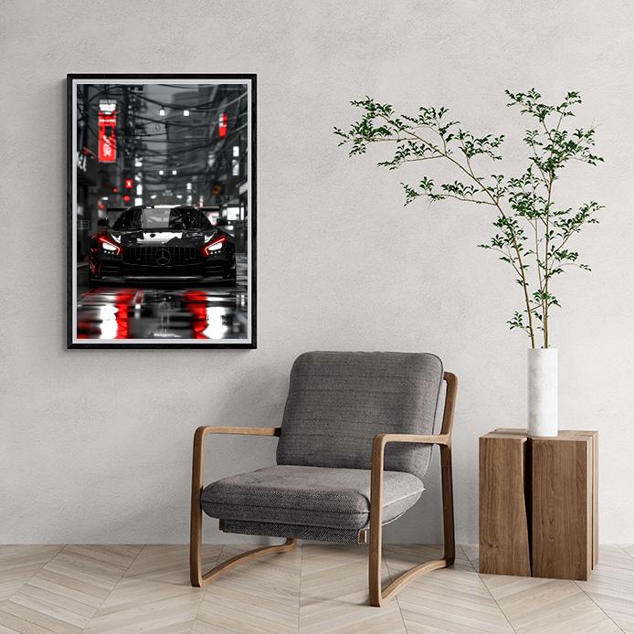 Mercedes dans un intérieur