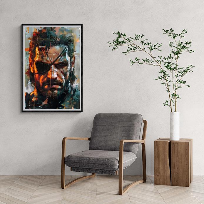 Metal Gear Solid Snake dans un intérieur