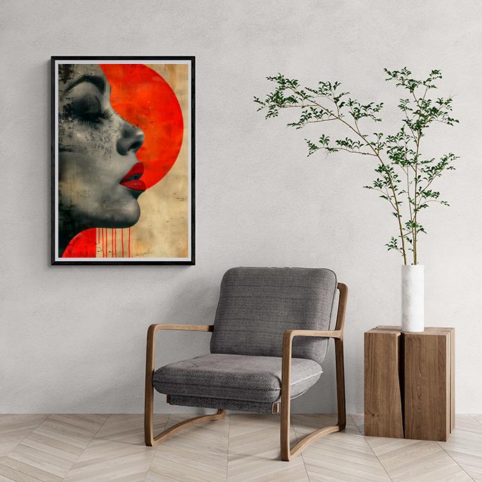 Portrait de Femme de Profil dans un intérieur