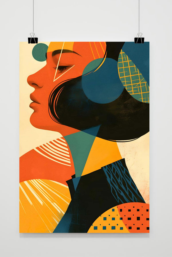 Frauenportrait Formen Poster