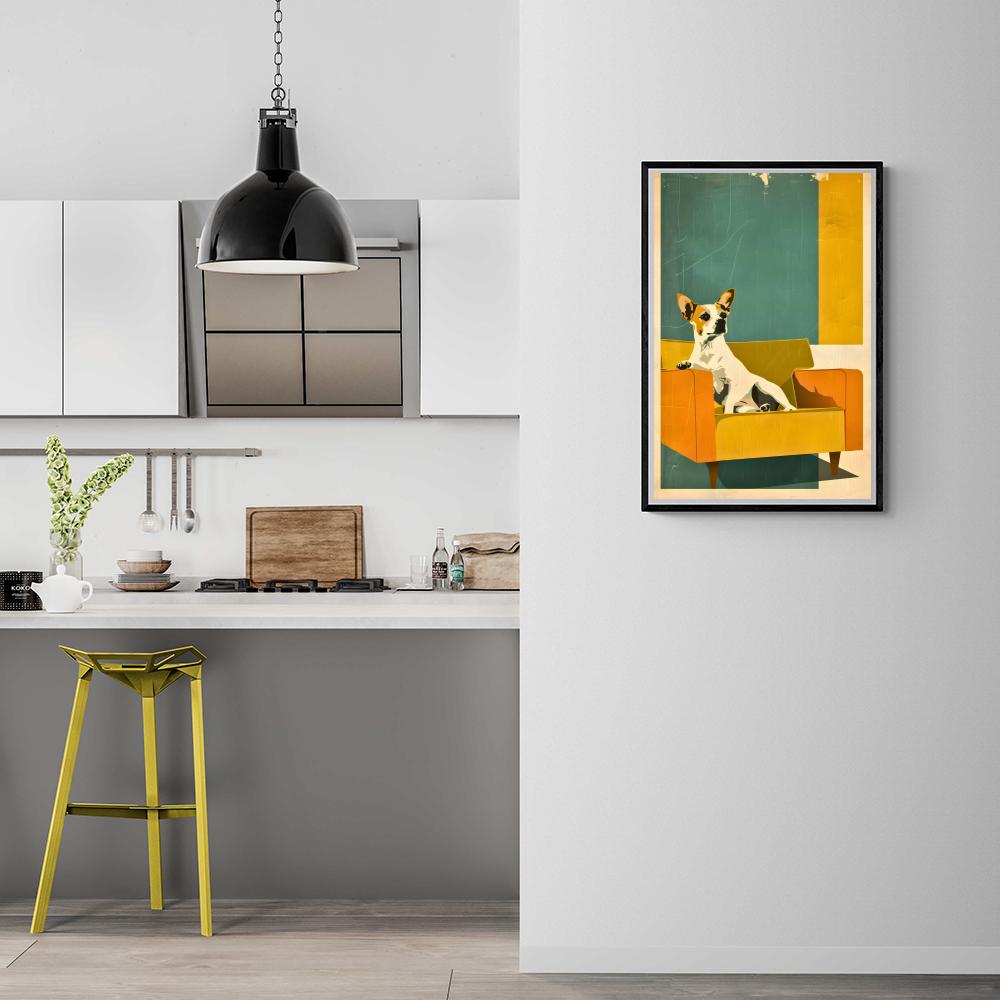 Chien Rétro dans un intérieur