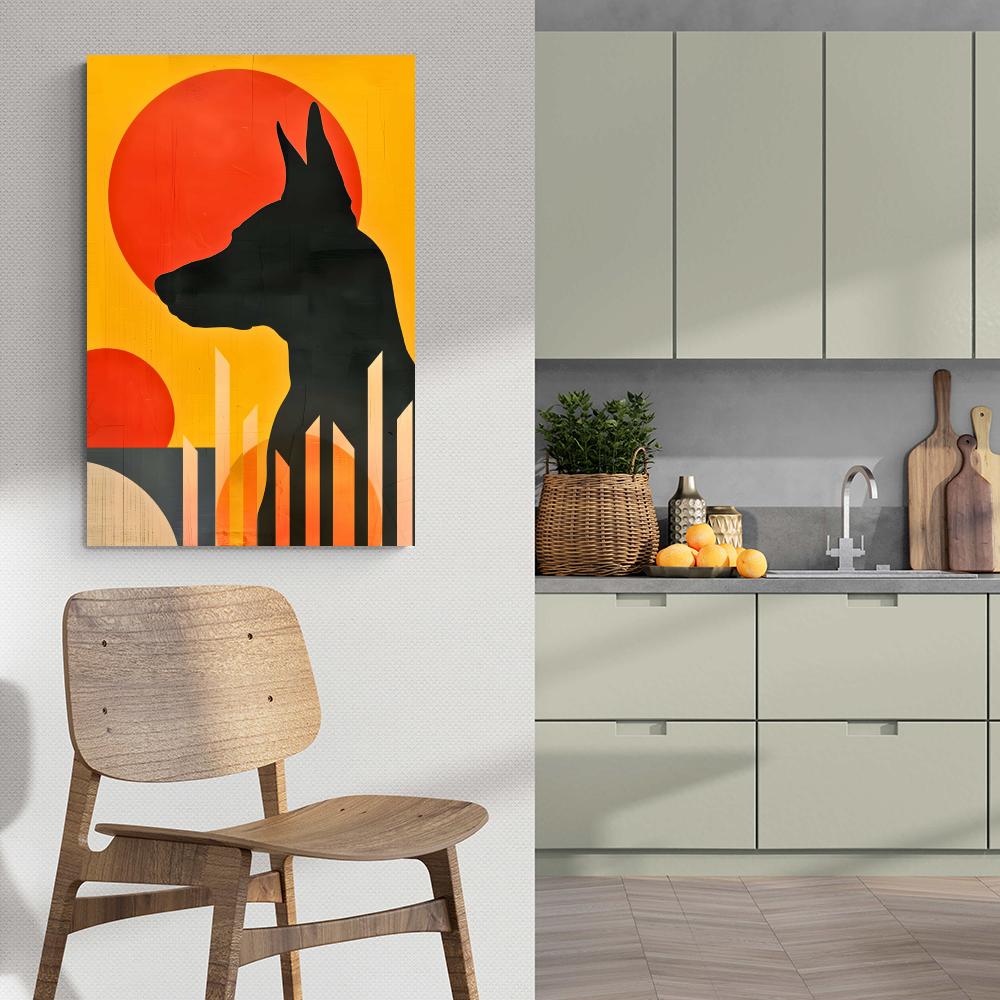 Chien Abstrait dans un intérieur