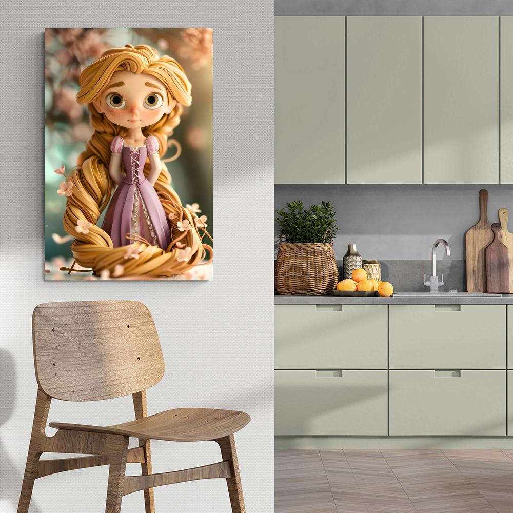 Mignonne Raiponce dans un intérieur
