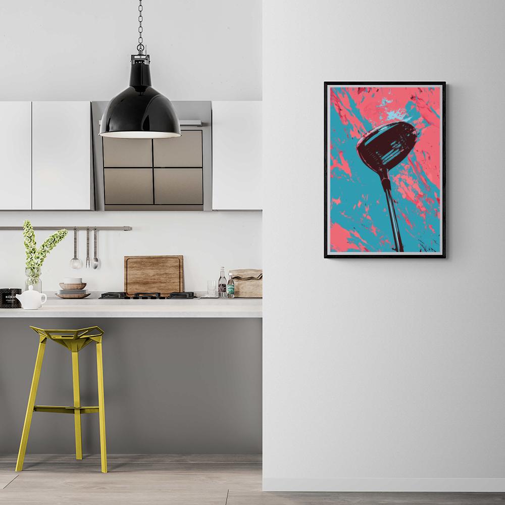 Club de Golf Bleu Rose dans un intérieur